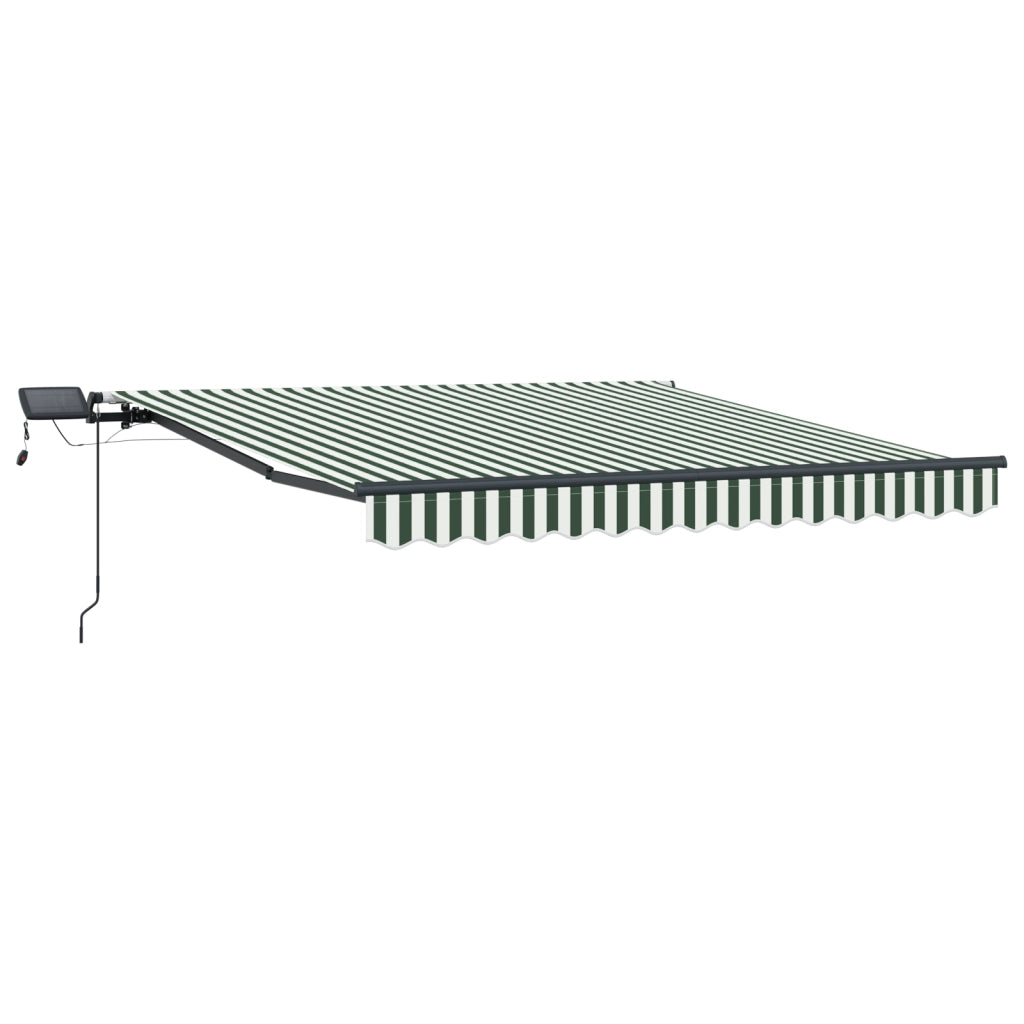 Tenda Retrattile Manuale con LED Verde e Bianca 300x250 cm