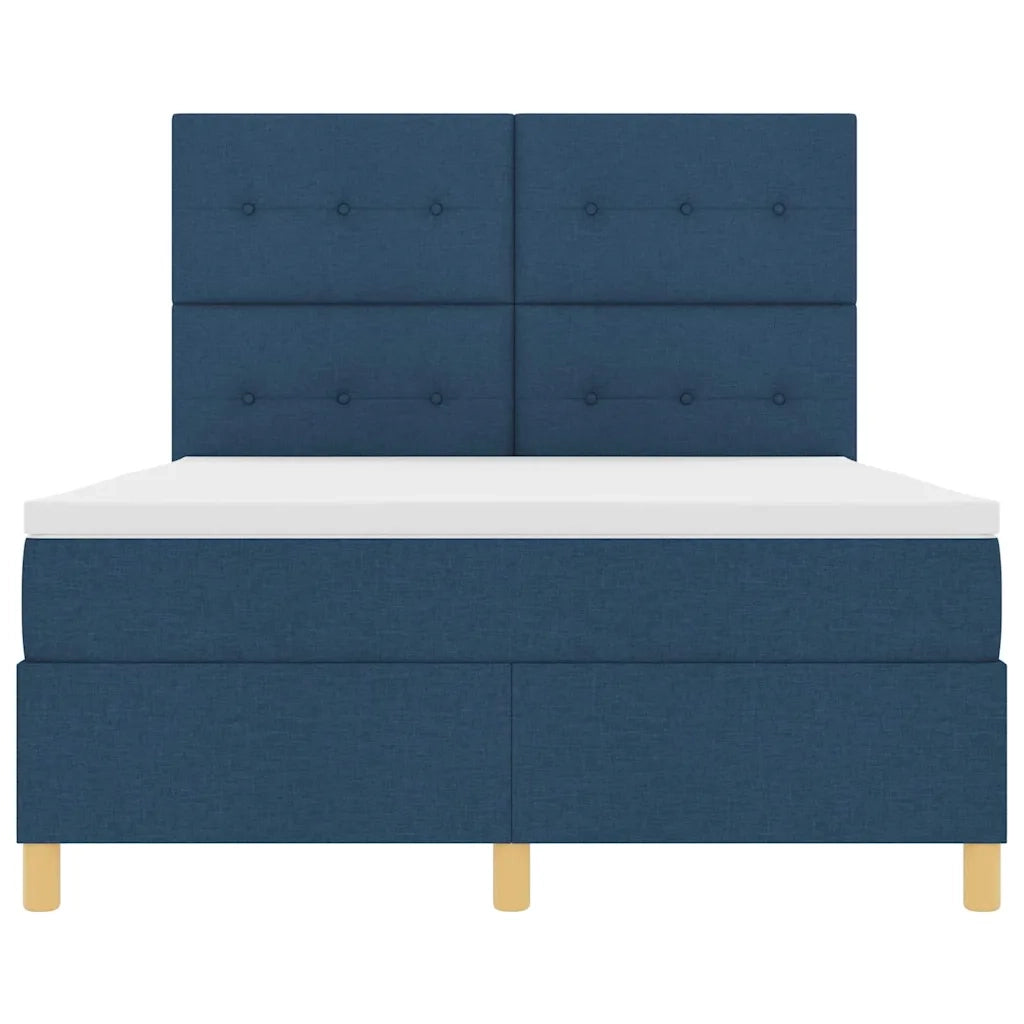 Letto a Sorgente LED con materasso Blu 140 x 200 cm Tessuto 3343109