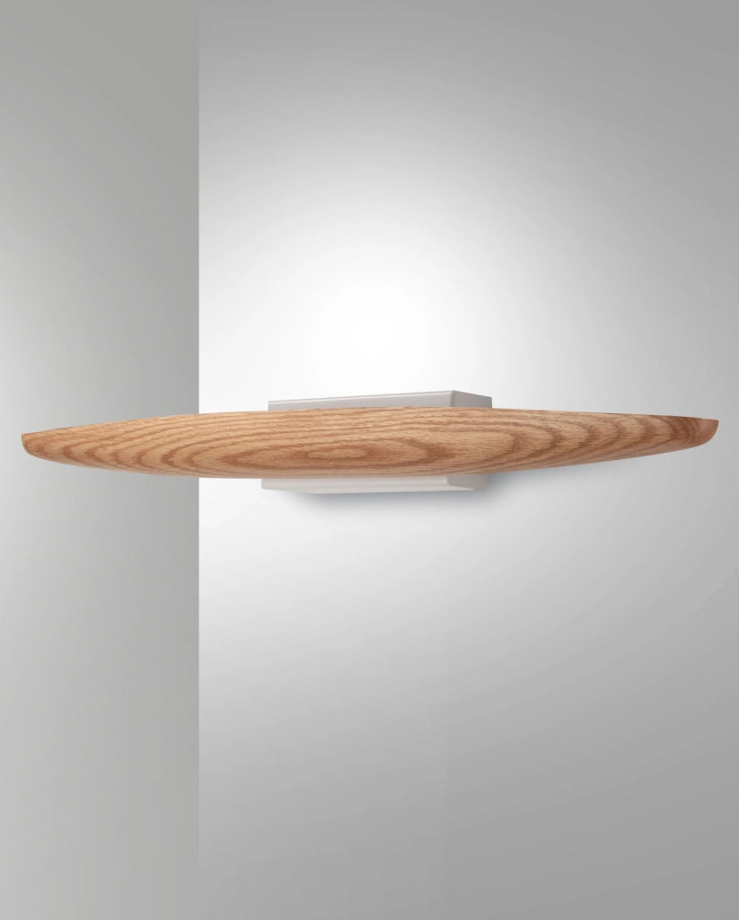 Lampada da parete Ribot in metallo e legno color Quercia, LED integrato 17W, 1400 lm, 3000K, design moderno ed elegante, IP20, dimmerabile