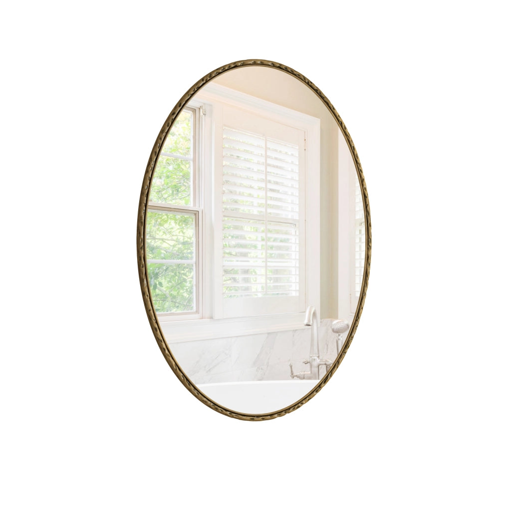 Specchio ovale da parete 110x75x11.5 cm; montaggio verticale e orizzontale; in vetro; oro