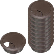Organizzatore per Scrivania 10 Pezzi di Copertura per Cavi in Plastica con Oculista 50mm Marrone Scuro