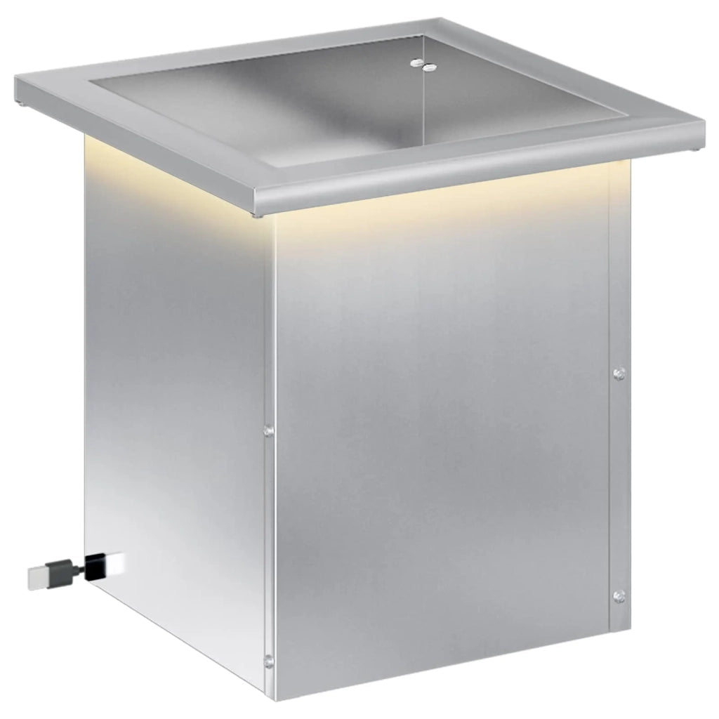 Fioriera da giardino con LED Argento 30 x 30 x 30 cm 8008066