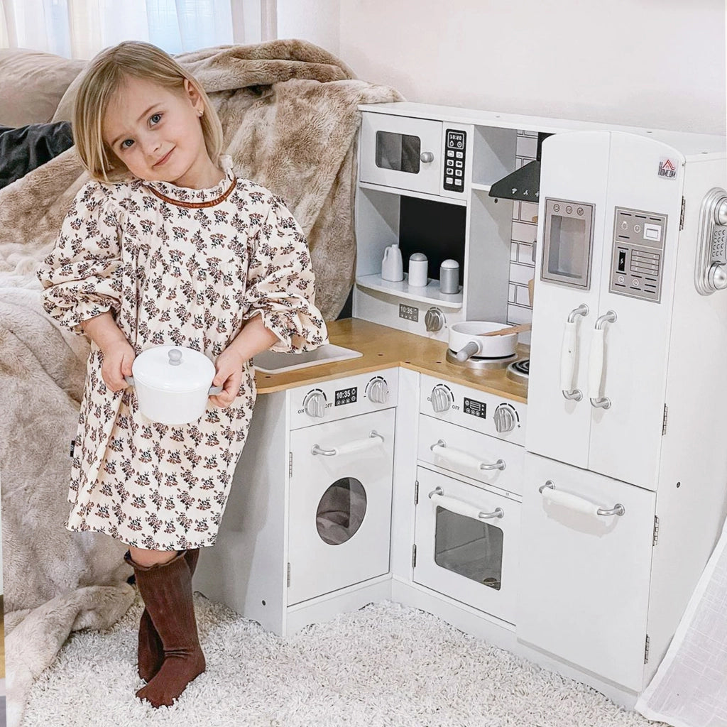 Cucina Giocattolo in Legno per Bambini ¨C zephmum ¨C Bianco 82x65x87 cm