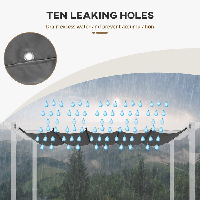 Telo di Ricambio per Pergola da Giardino 3x3m in Poliestere Grigio Scuro