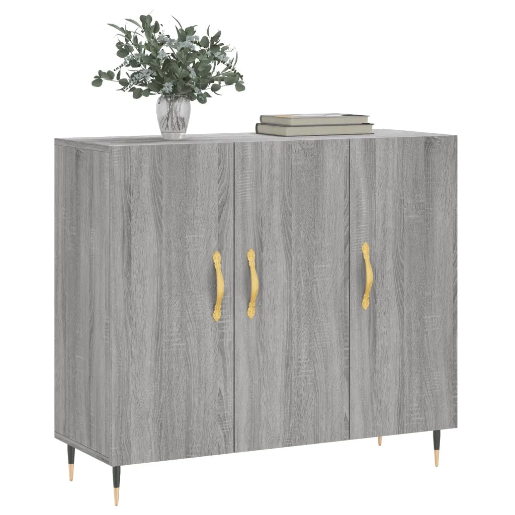 Credenza | Madia | Buffet da pranzo | Armadio da pranzo Grigio Sonoma 90x34x80 cm in Legno Multistrato