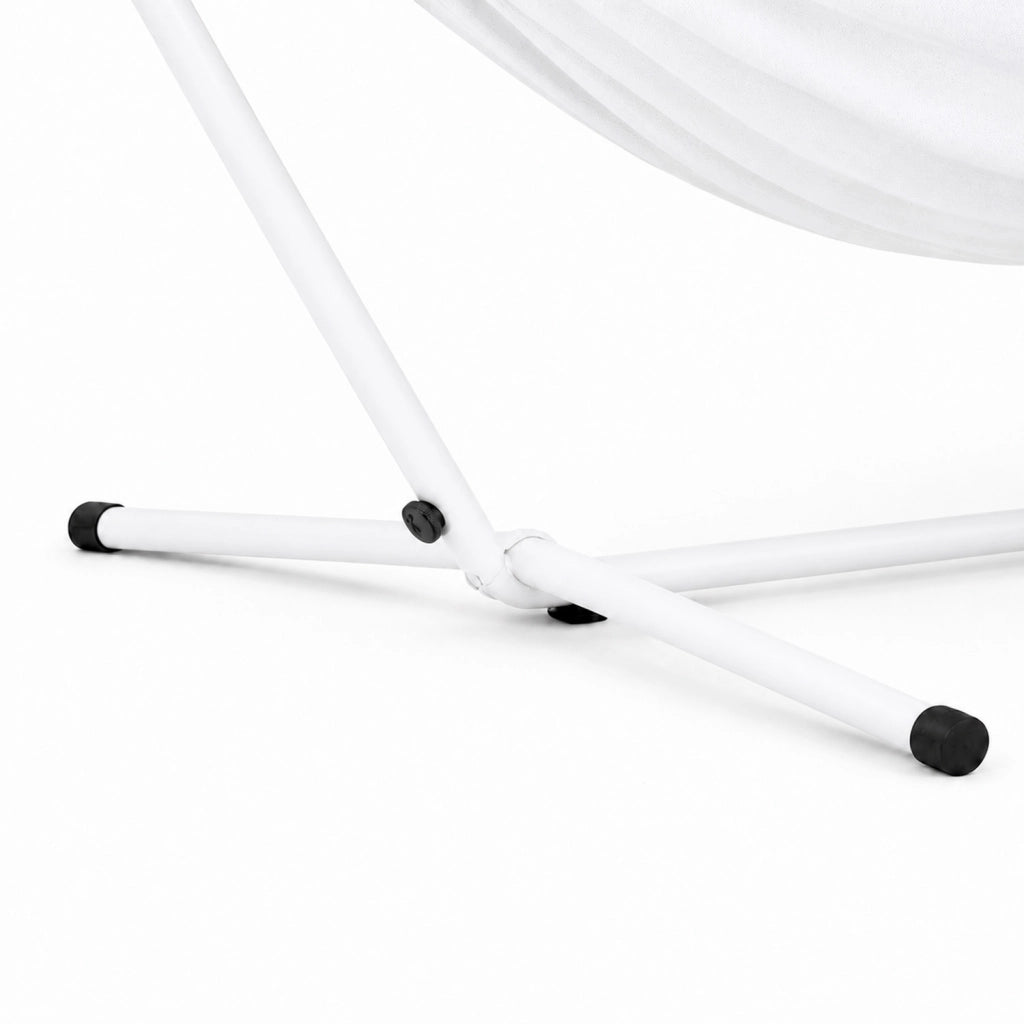 Amaca Brasiliana Con Supporto In Acciaio Altezza Regolabile Telo Cotone Da Esterno Per Giardino Balcone Piscina 100 x 110 x 265 Cm Bianco