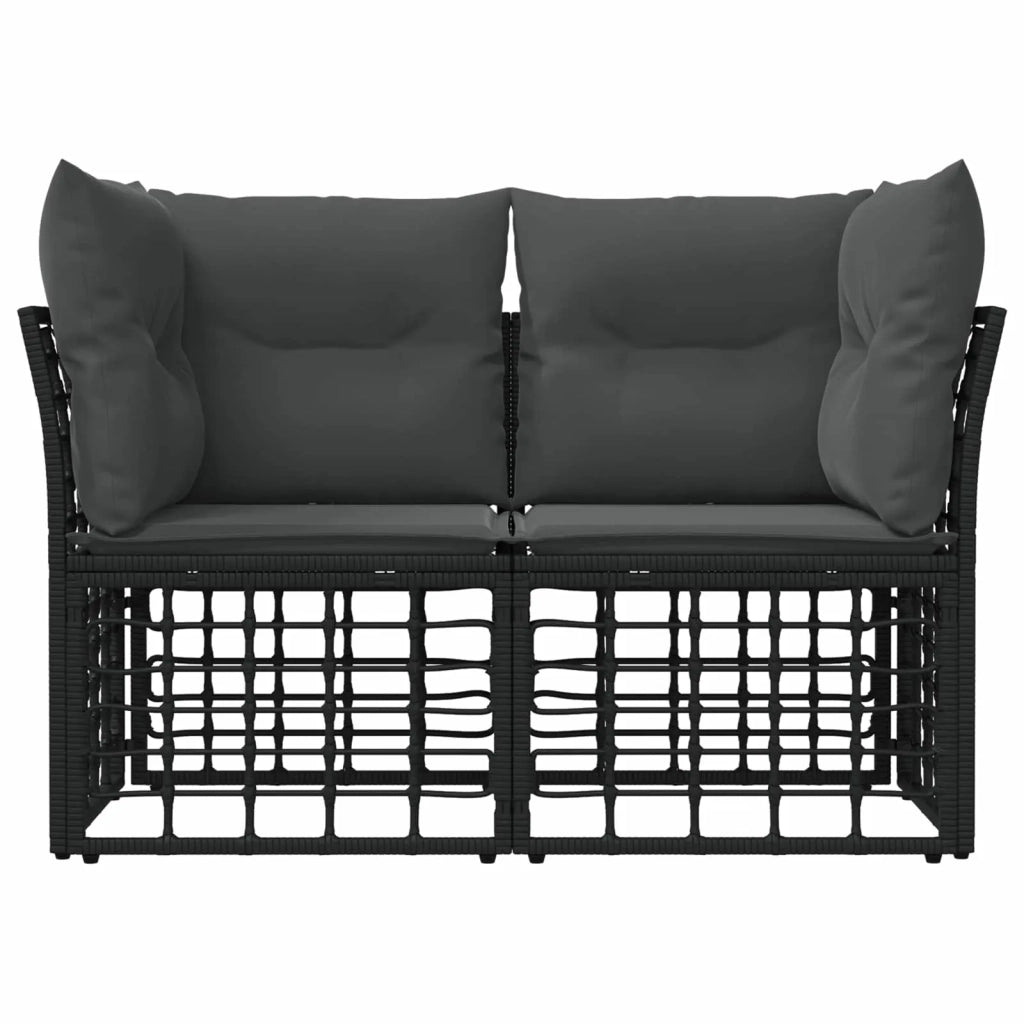 Loveseat da esterno 2 pz 2-Numero di posti Nero e Grigio scuro 42026727