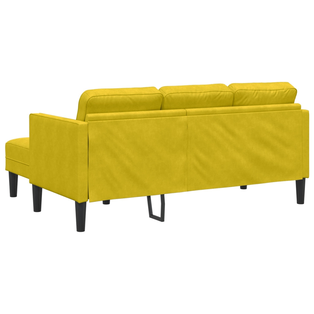 Divano a forma di L Giallo 173x131x67 cm in velluto