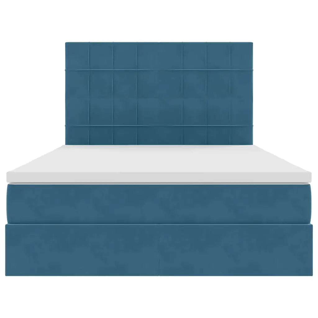 Letto con contenitore e materasso Blu Scuro 140 x 200 cm