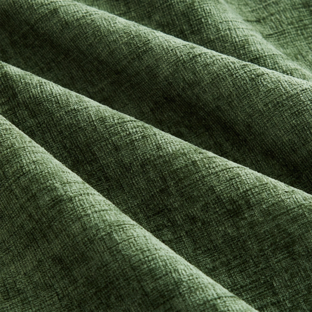 divano angolare modulare 3-4 posti con pouf mobile e 4 cuscini; in ciniglia verde 216 Ã— 161 Ã— 81 cm