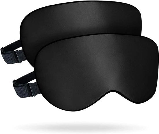 Slaapmasker in set da 2 con fodera in pelle di mora 100% per signora e signore