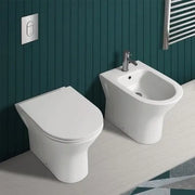 Sanitari filo muro Feeling rimfree in bianco matt con copriwc softclose