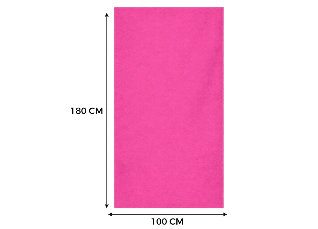 Telo Mare Grande 100x180 Spugna Spiaggia Piscina Maui Tinta Unita - Telo Mare - Fuxia