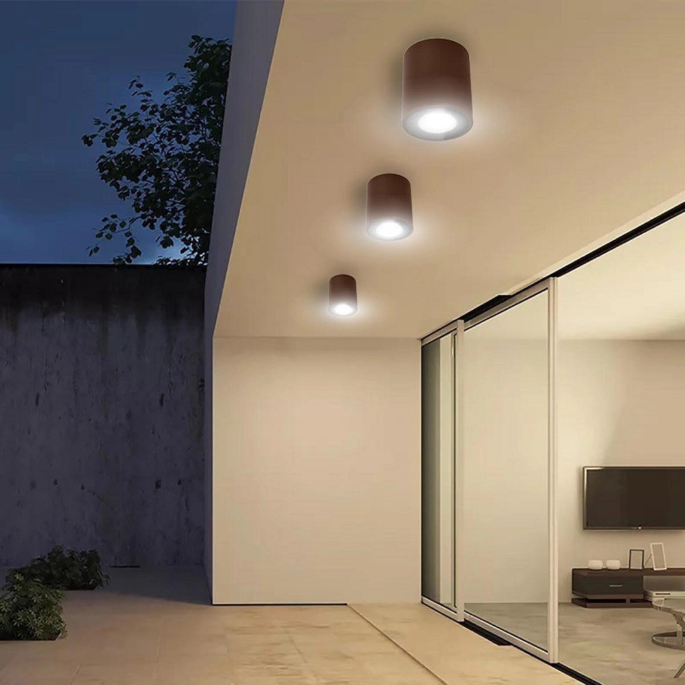 Trade Shop - Faretto Lampada Soffitto Attacco Gu10 Plafoniera Tonda Esterno Led Impermeabile -