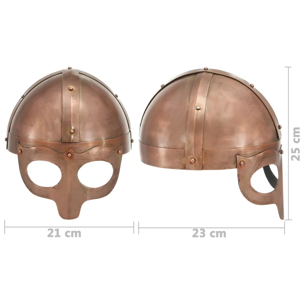Elmo Vichingo Antico Replica LARP Rame in Acciaio cod mxl 66509