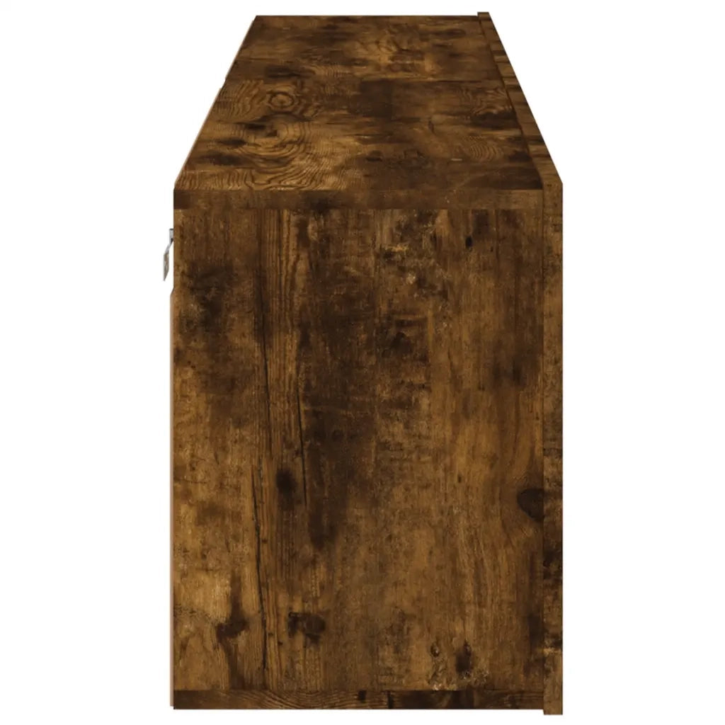 Mobili TV a Parete 2pz-Set di 2 Credenza per TV sospesa Rovere Fumo 80x30x41 cm