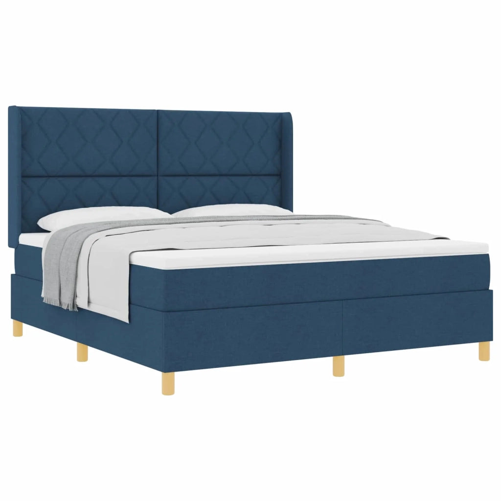 Letto a molle con testiera Blu 180 x 200 cm Tessuto 3341916
