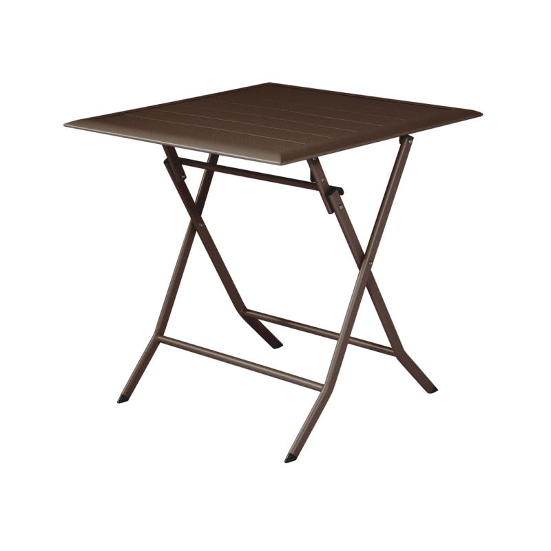 Tavolo Lucca in alluminio pieghevole 60 x 60, colore chocolate Moia