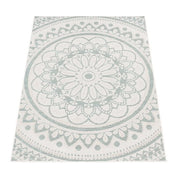 Tappeto per esterno circolare - Propilene duraturo - Facile da pulire - Disegno di bordo - Decorazione Patio Balcone