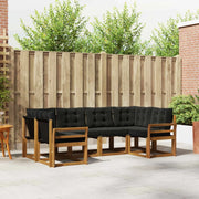 Set di divani da esterno con cuscino 6 pcs Naturale e Nero 3369003
