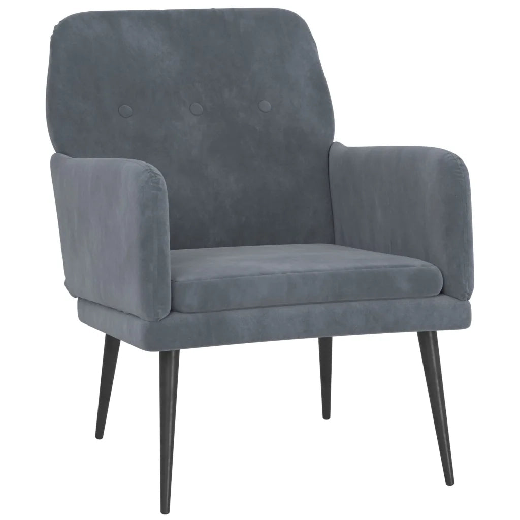 Poltrona | Sedia Relax Grigio Scuro 62x79x79 cm Velluto
