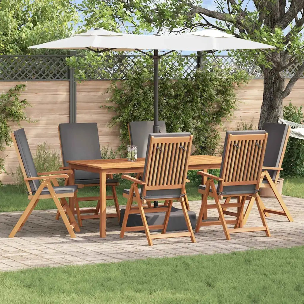 Sedia da Giardino 6 pcs Marrone e Grigio 57 x 71.5 x 104 cm