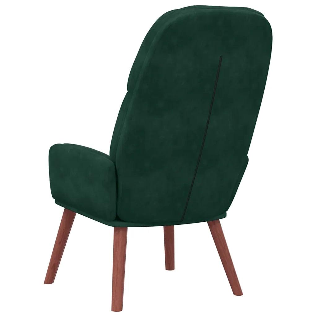 vidaXL Sedia Relax Verde Scuro in Velluto