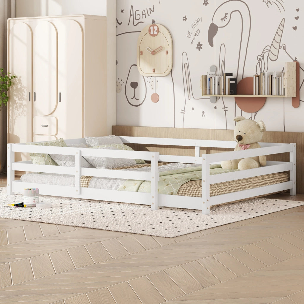 Letto Montessori per bambini 140x200 cm in pino bianco