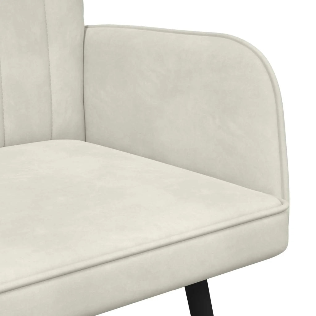 Sofa a Due Posti Crema 115 x 61 x 87 cm Velluto