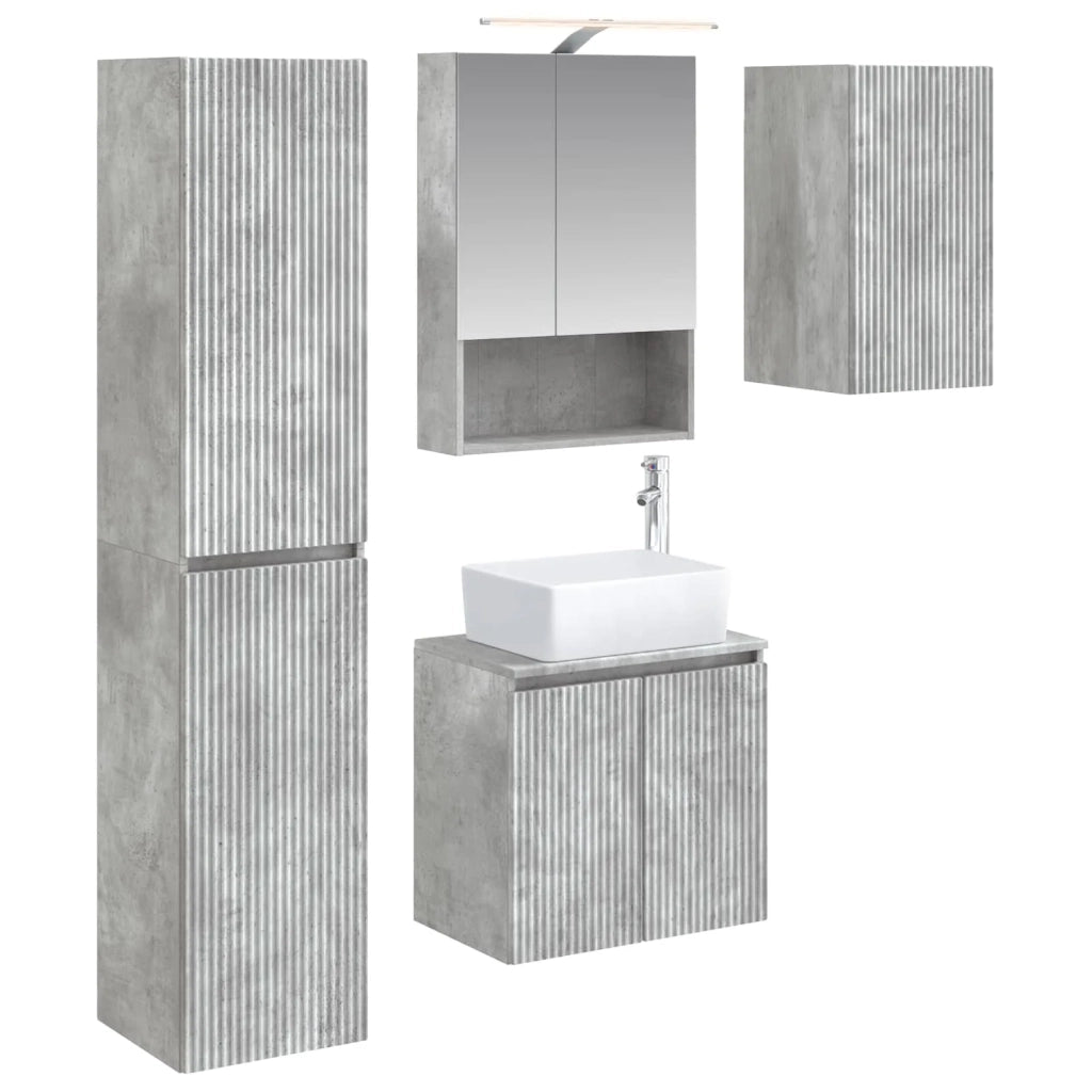 Set di Armadi da Bagno 5 pcs Grigio Cemento 50 x 14,5 x 70 cm 3407322