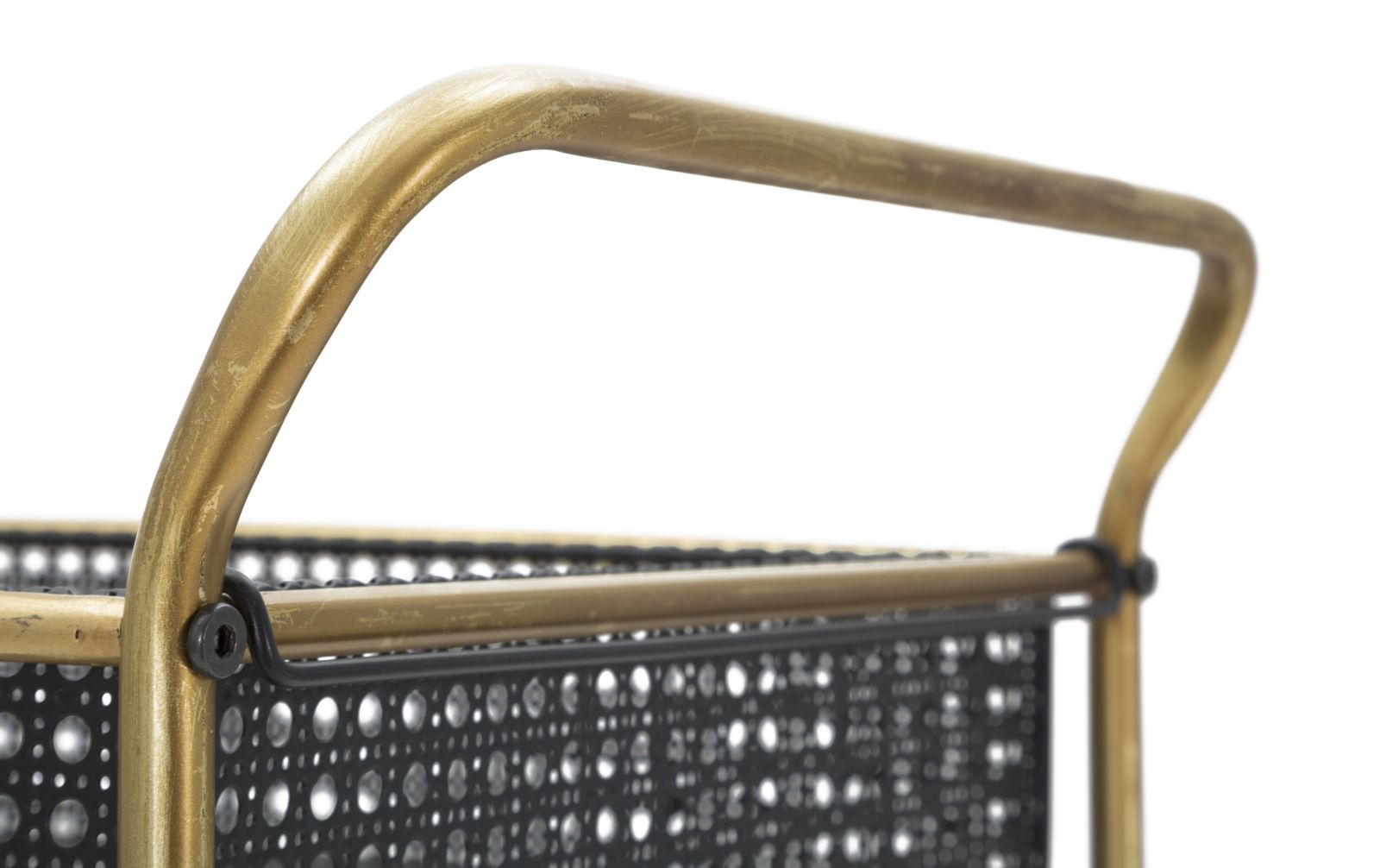 Carrello Fashion 56x37x81 cm in Ferro Nero e Oro