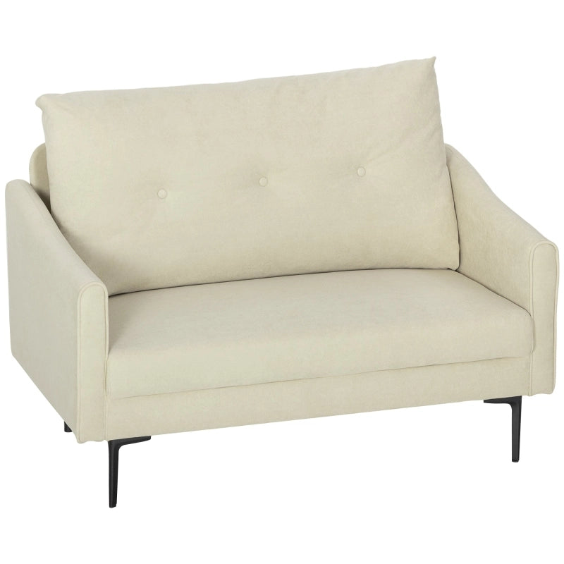 DIVANO 2 posti 124x73x92 cm Bianco crema Metallo