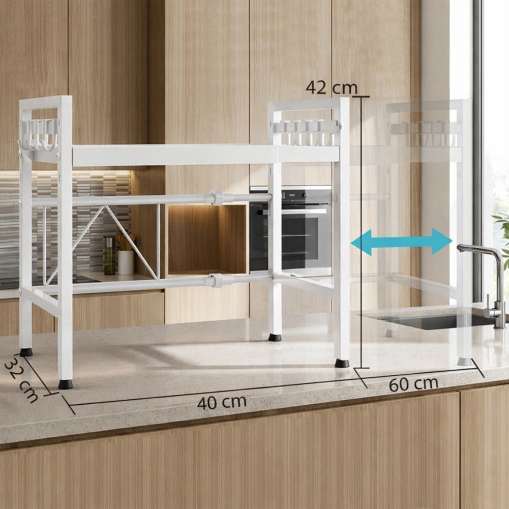 Scaffale Porta Microonde Allungabile Mensola da Cucina Estensibile Salvaspazio