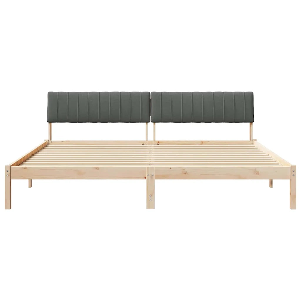 Struttura del letto-Giroletto marrone e grigio scuro 200 x 200 cm 854459