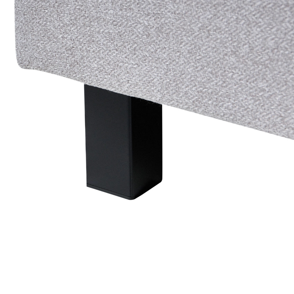 Letto Imbottito Tessuto di colore Grigio Rete a Doghe e Testata Alta 90 x 200 cm stile moderno scandinavo