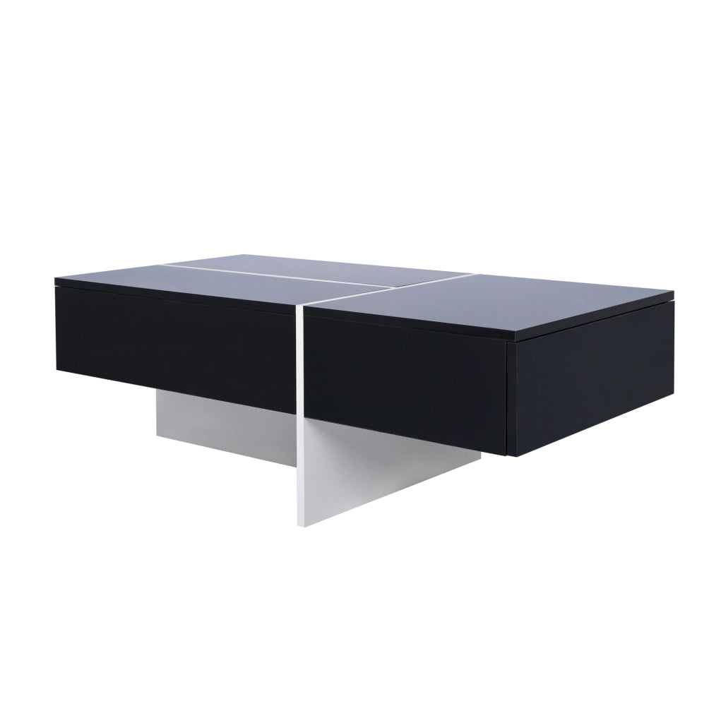 Tavolino da caffè 100x50x34;5 cm; LED controllata da app; truciolato; nero