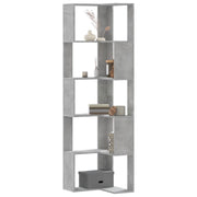 Libreria Angolare 5 Ripiani-Scaffale per Libri-Mobile di Stoccaggio Grigio Cemento 50x50x179 cm Legno