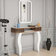 Gazzuolo, Mobile da Ingresso Specchio Incluso, 105x30x85h cm Marrone Noce