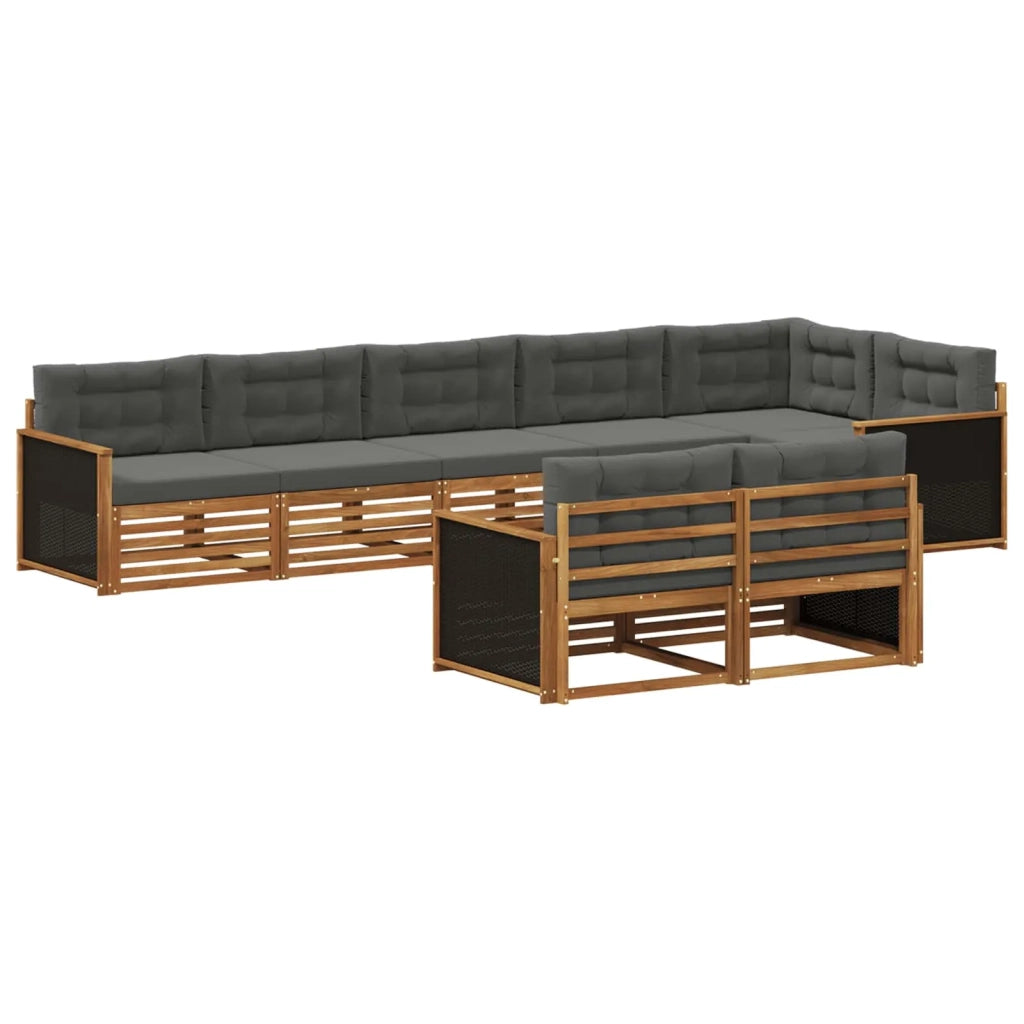 Set di divani da esterno 8 pz Naturale e Antracite 3383495