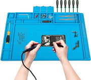 Matita di saldatura in silice 45 x 30 cm, resistente al calore, per elettronica, riparazione e saldatura, fino a 500 °C, blu
