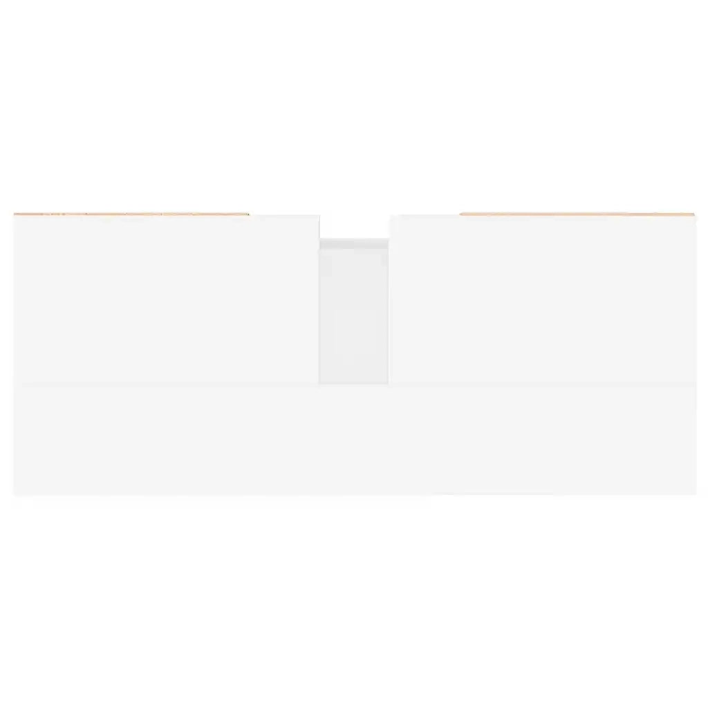 Armadietto Bagno Bianco Lucido 80x33x60cm in Legno Multistrato 831630