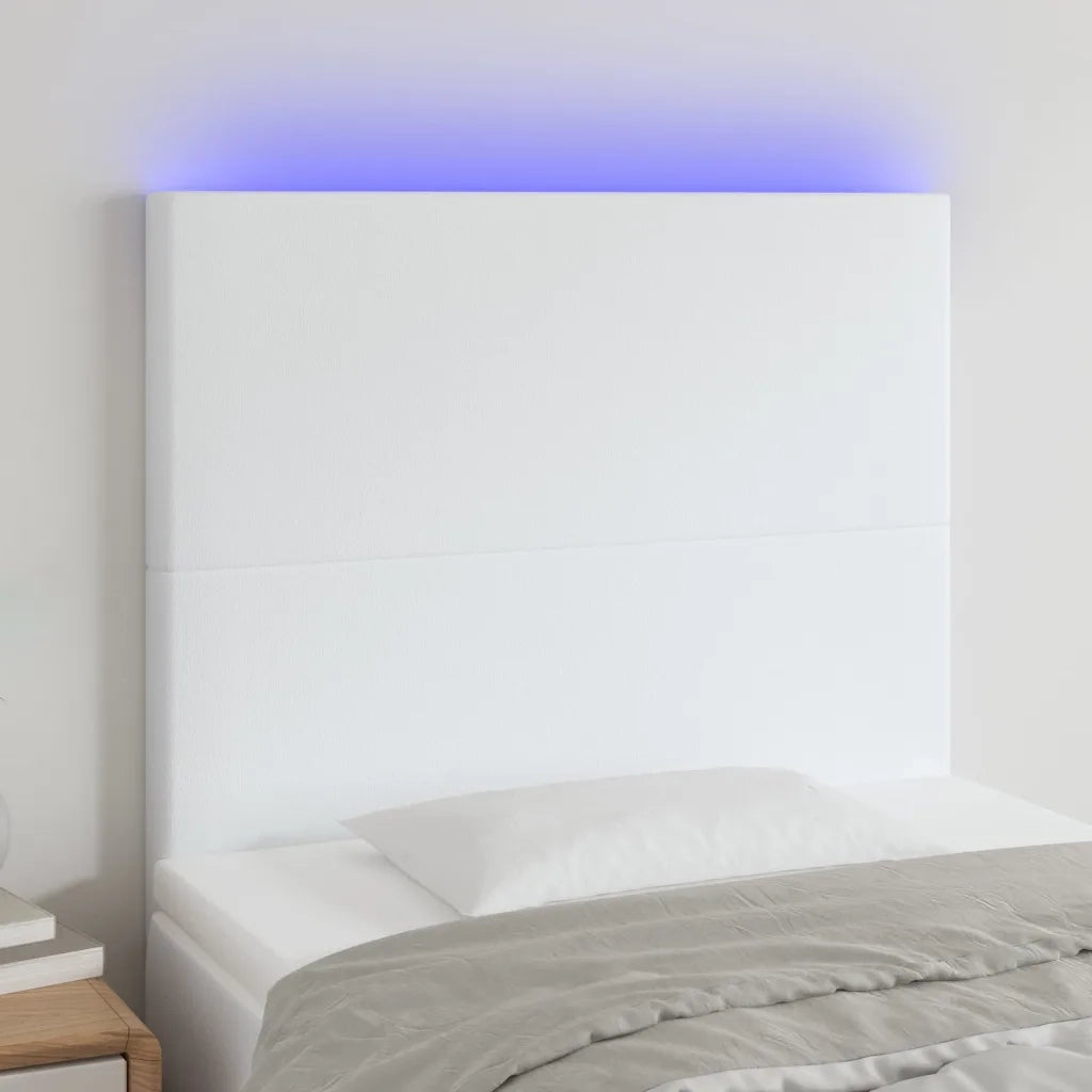 Testiera a LED-Testata con LED Bianco 80x5x118/128 cm in Similpelle 870515