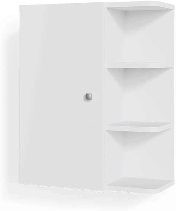 Mobile bagno Fynn, Bianco, 47.2 x 59.2 cm, per montaggio a parete con ripiani aperti