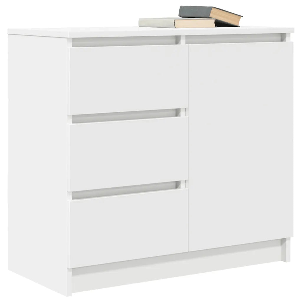 Credenza con Cassetto Bianco 71x35x65 cm in Legno Multistrato