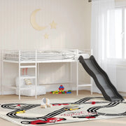 Letto loft per bambini con scivolo Bianco e Antracite