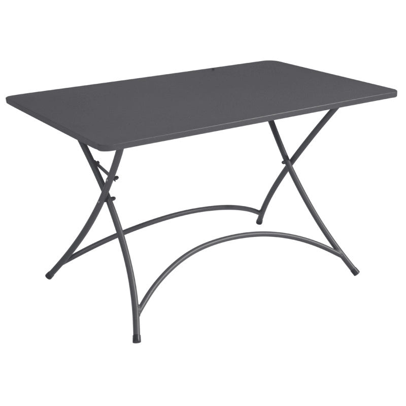 Tavolo Orta 120x70, ferro antracite, pieghevole Moia