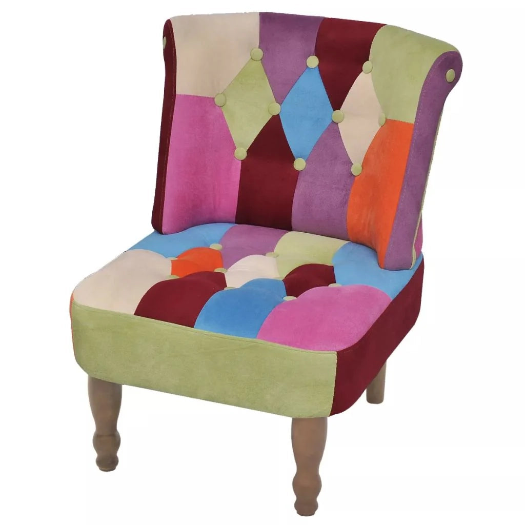 Poltroncina poltrona lounge design club divano da salotto in stile francese con tessuto patchwork 1102035/3