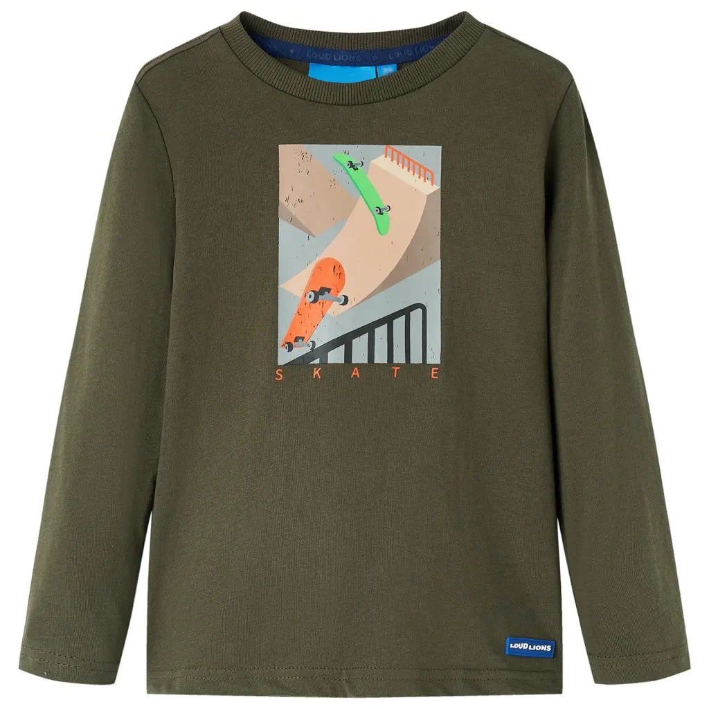 Maglietta da Bambino a Maniche Lunghe Cachi 128cod mxl 84080