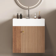LAVABO con mobile bagno 55 cm Marrone MDF