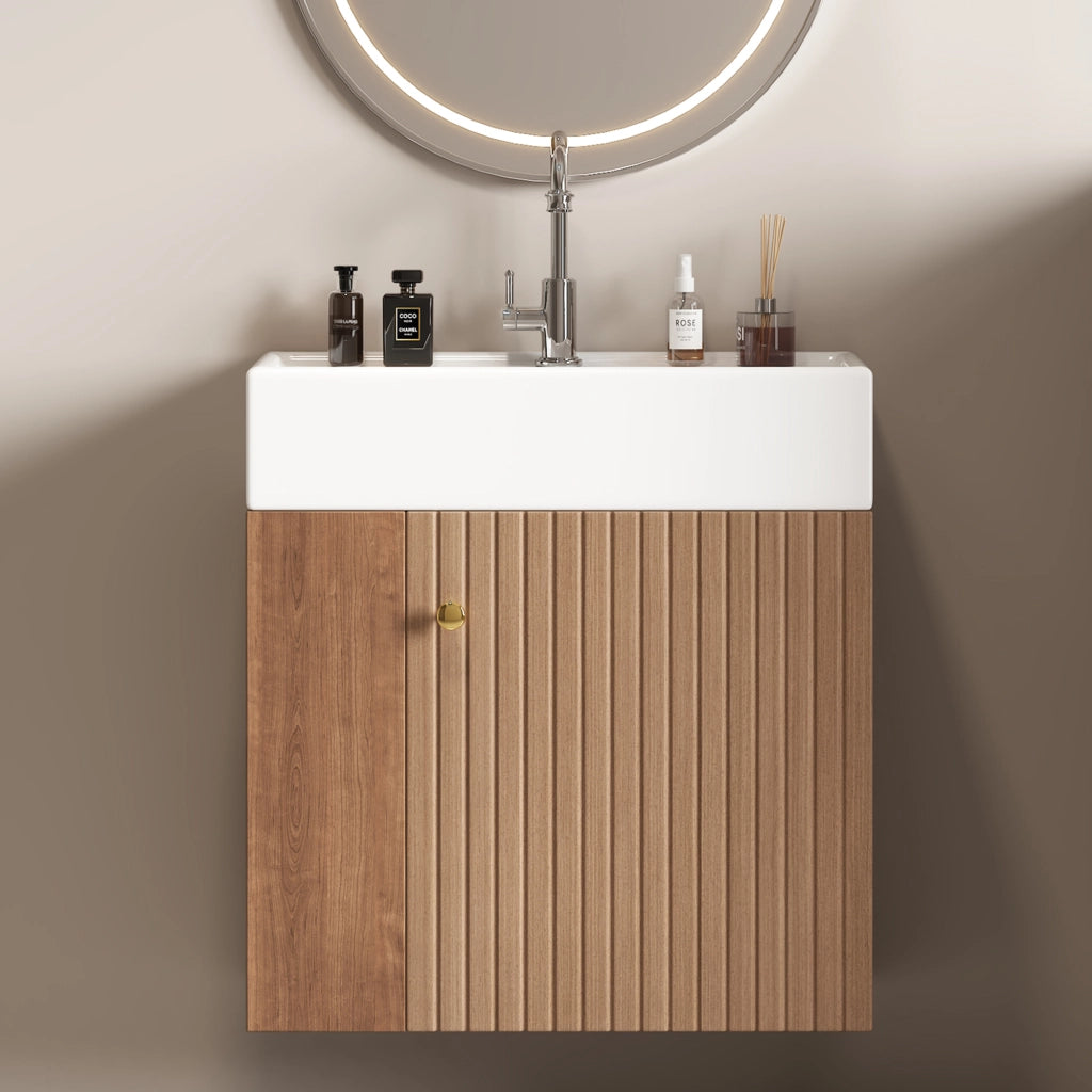 LAVABO con mobile bagno 55 cm Marrone MDF
